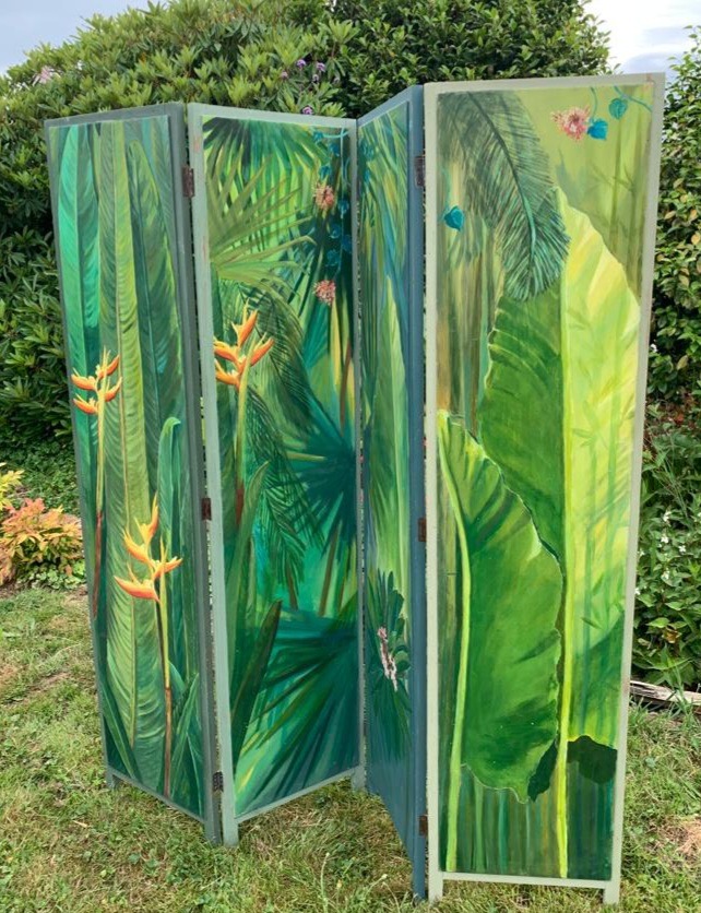 Paravent peint avec un décors nature spectaculaires